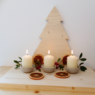 centro abeto madera deco navidad