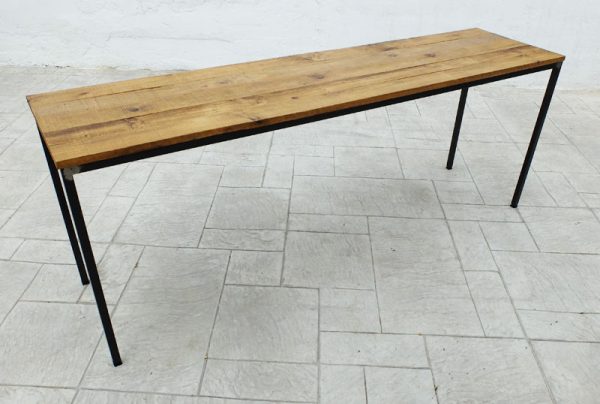 mesa madera hierro industrial