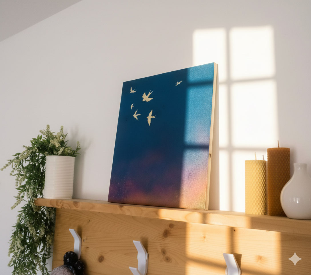 cuadro golondrinas de noche