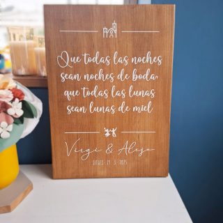 regalo boda cartel de madera personalizado