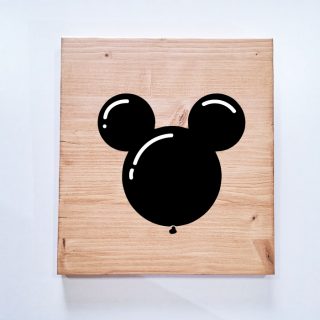 cuadro madera mickey mouse globo