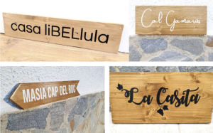 cartel madera nombre casa